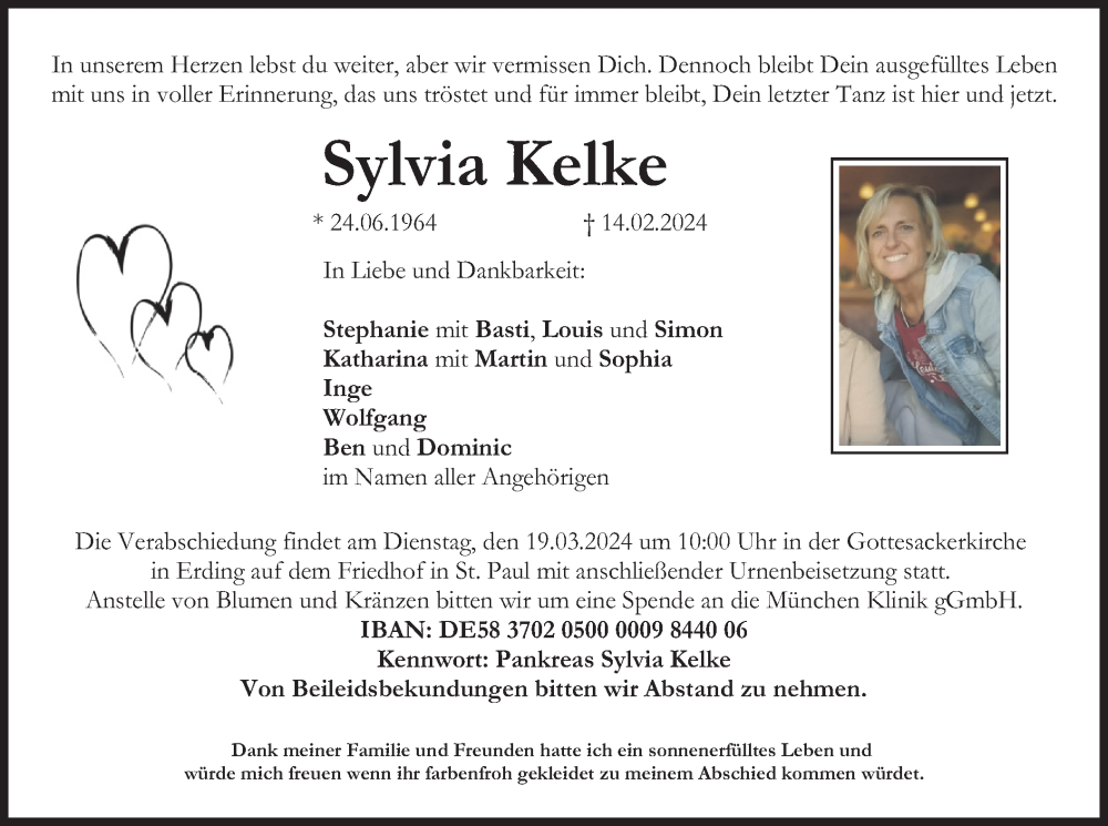  Traueranzeige für Sylvia Kelke vom 09.03.2024 aus merkurtz