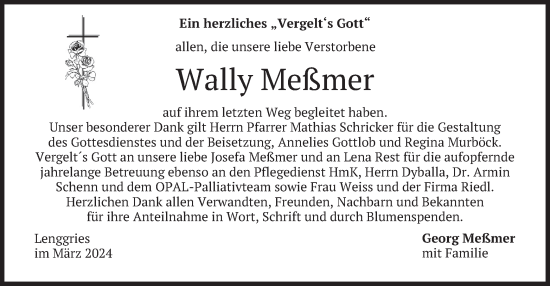 Traueranzeige von Wally Meßmer von merkurtz