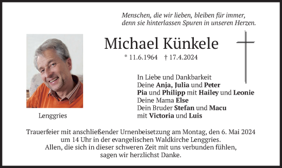 Traueranzeige von Michael Künkele von merkurtz
