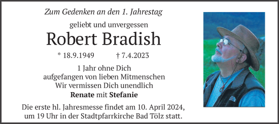 Traueranzeige von Robert Bradish von merkurtz