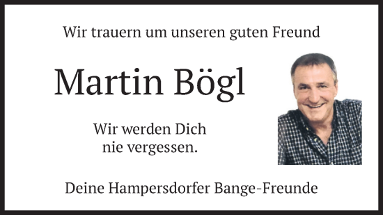 Traueranzeige von Martin Bögl von merkurtz