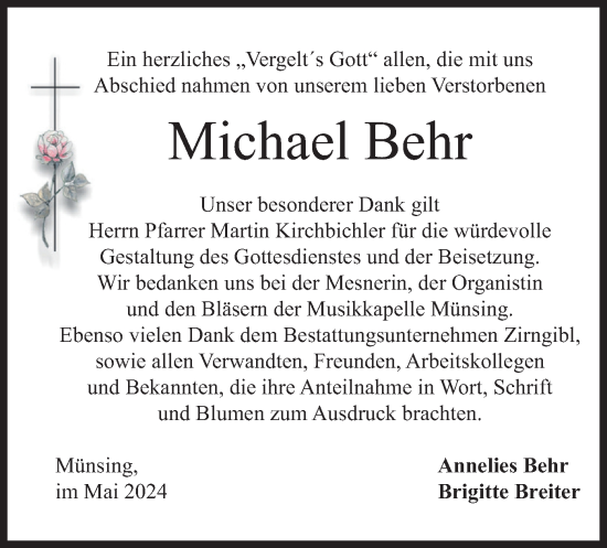 Traueranzeige von Michael Behr von merkurtz