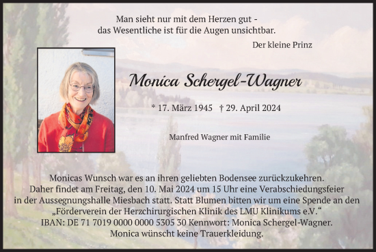 Traueranzeige von Monica Schergel-Wagner von merkurtz