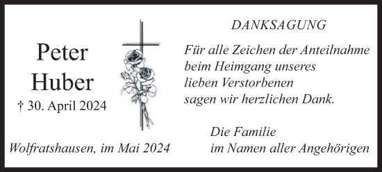 Traueranzeige von Peter Huber von merkurtz