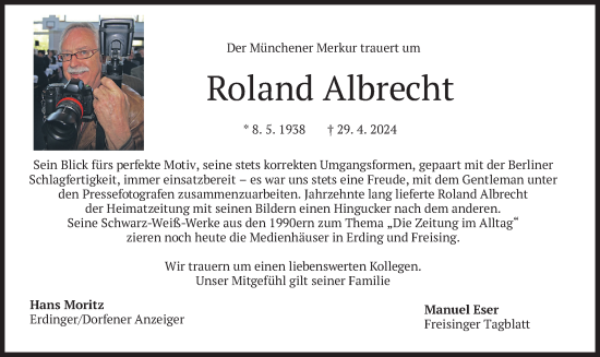 Traueranzeige von Roland Albrecht von merkurtz