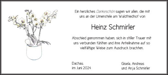 Traueranzeige von Heinz Schmirler von merkurtz