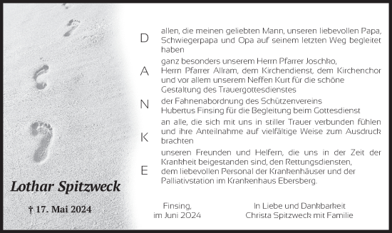 Traueranzeige von Lothar Spitzweck von merkurtz