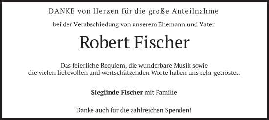 Traueranzeige von Robert Fischer von merkurtz
