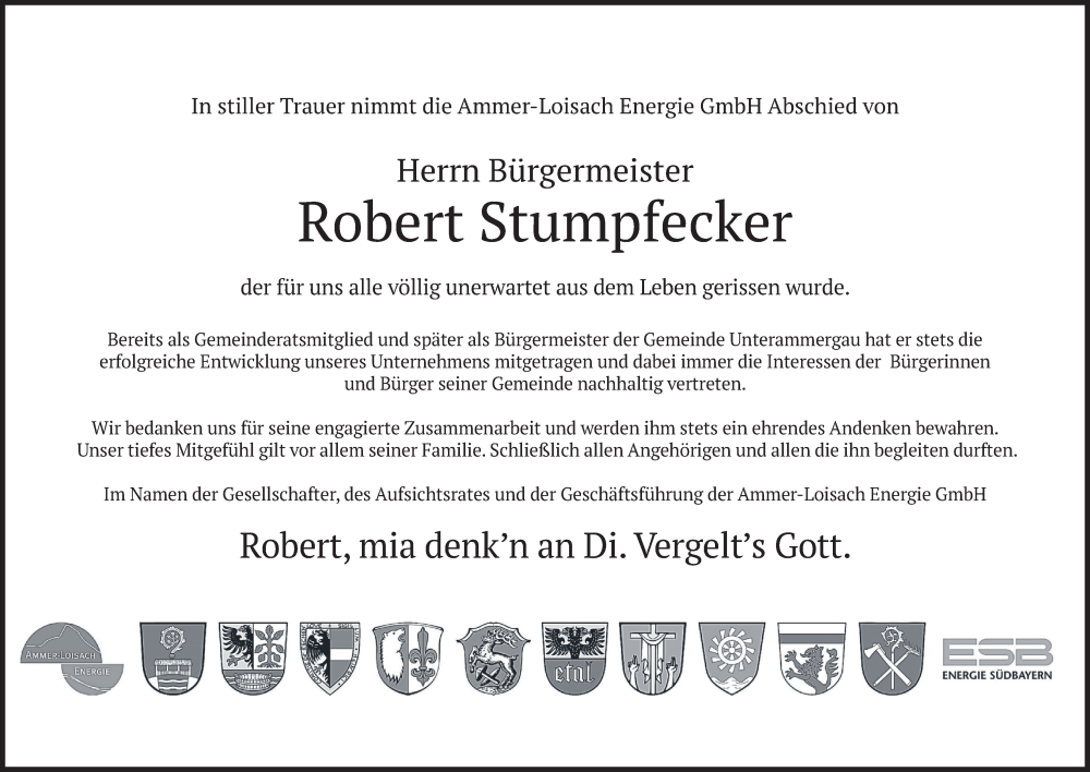  Traueranzeige für Robert Stumpfecker vom 18.06.2024 aus merkurtz