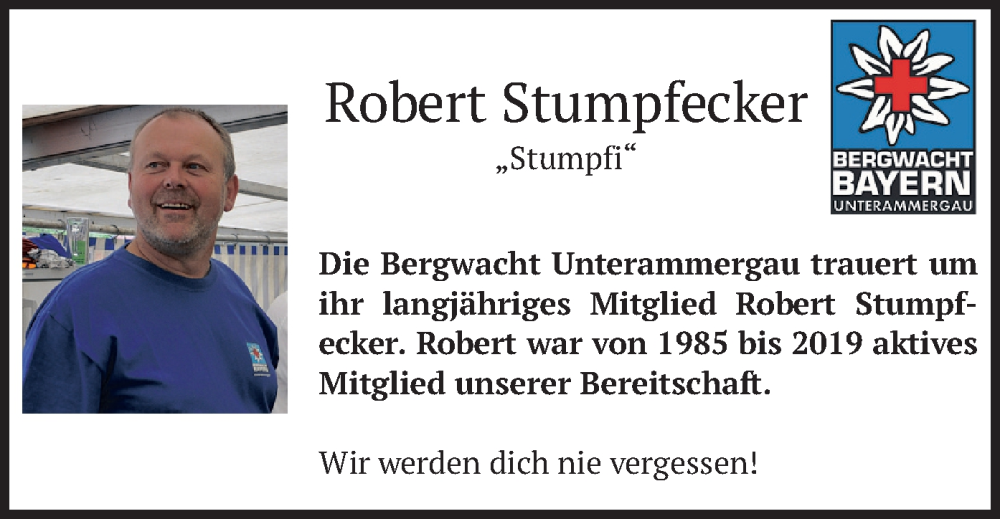  Traueranzeige für Robert Stumpfecker vom 15.06.2024 aus merkurtz