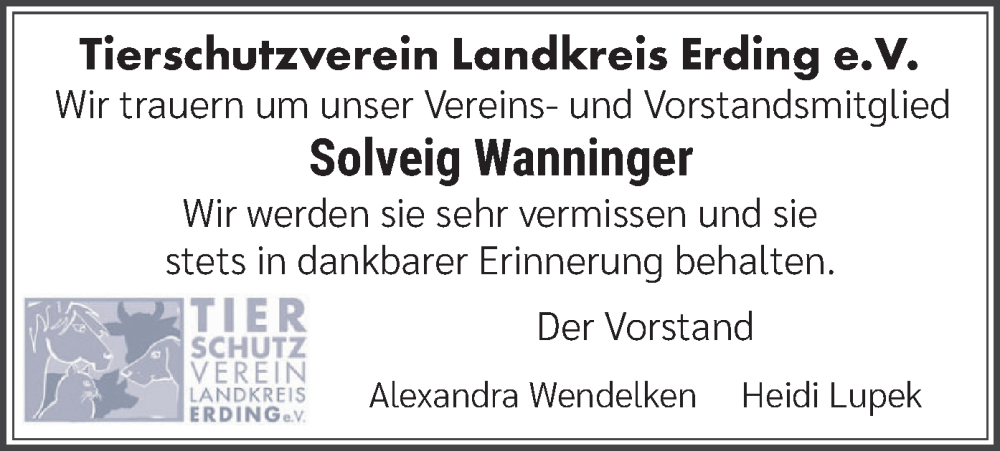  Traueranzeige für Solveig Wanninger vom 29.06.2024 aus merkurtz