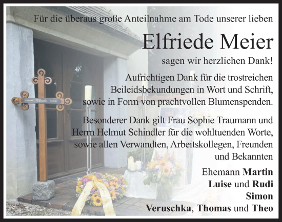 Traueranzeige von Elfriede Meier von merkurtz