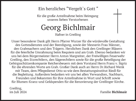 Traueranzeige von Georg Bichlmair von merkurtz