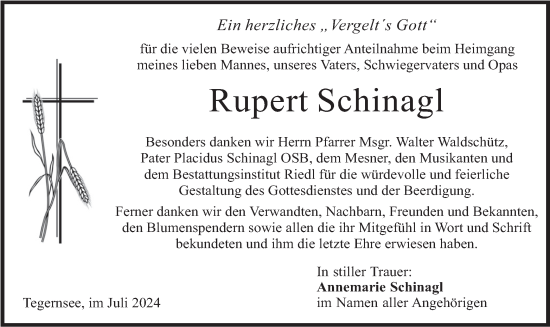 Traueranzeige von Rupert Schinagl von merkurtz