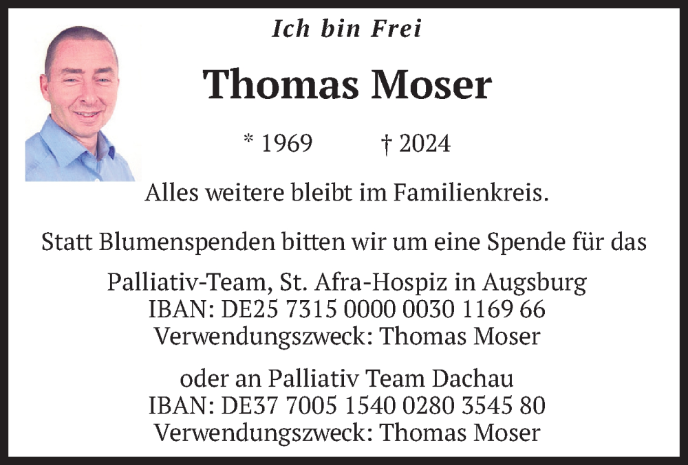  Traueranzeige für Thomas Moser vom 27.07.2024 aus merkurtz