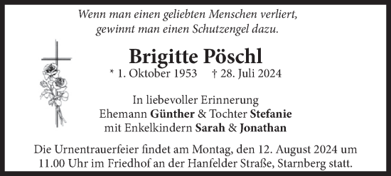 Traueranzeige von Brigitte Pöschl von merkurtz