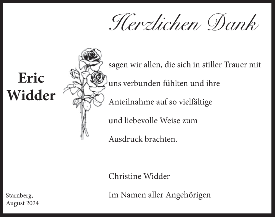 Traueranzeige von Eric Widder von merkurtz