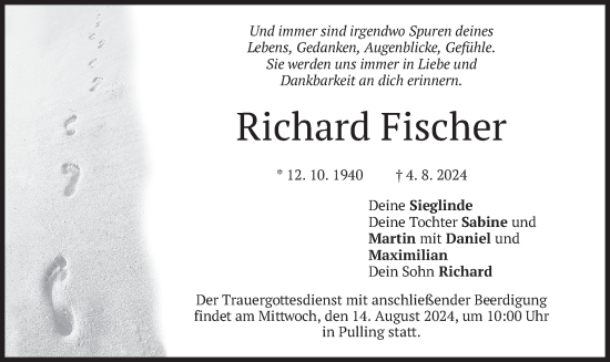 Traueranzeige von Richard Fischer von merkurtz