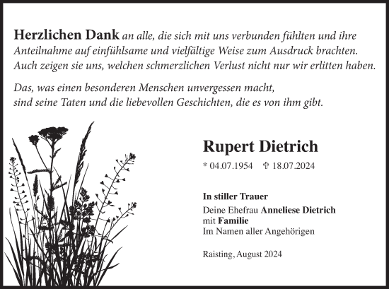 Traueranzeige von Rupert Dietrich von merkurtz