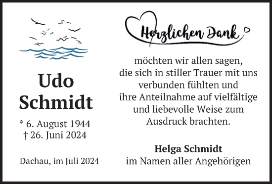 Traueranzeige von Udo Schmidt von merkurtz