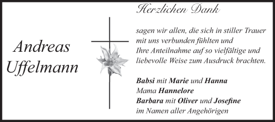 Traueranzeige von Andreas Uffelmann von merkurtz