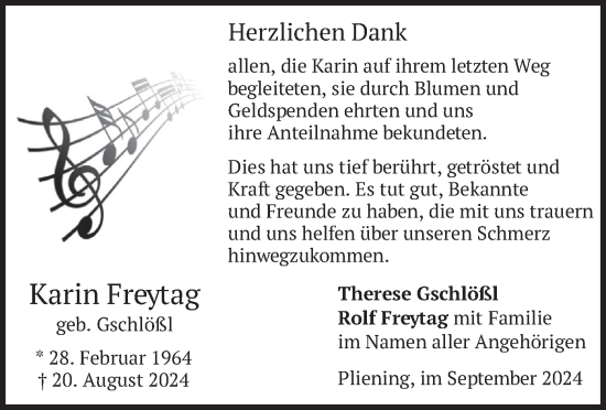 Traueranzeige von Karin Freytag von merkurtz