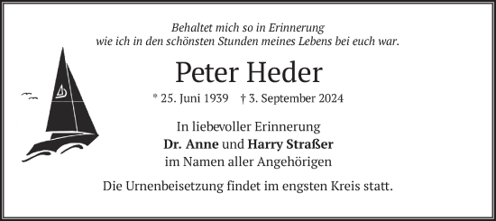 Traueranzeige von Peter Heder