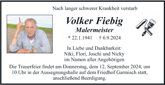 Traueranzeige von Volker Fiebig von merkurtz