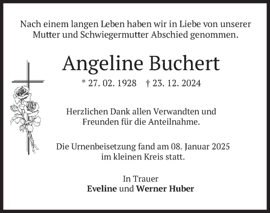 Traueranzeige von Angeline Buchert von merkurtz