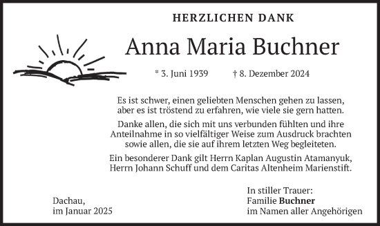 Traueranzeige von Anna Maria Buchner von merkurtz