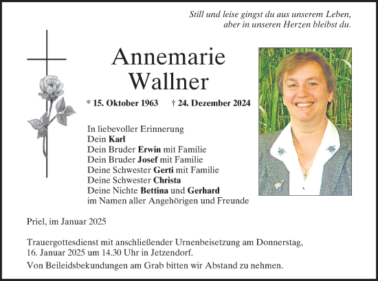 Traueranzeige von Annemarie Wallner von merkurtz