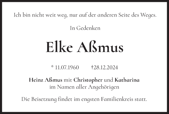 Traueranzeige von Elke Aßmus von merkurtz