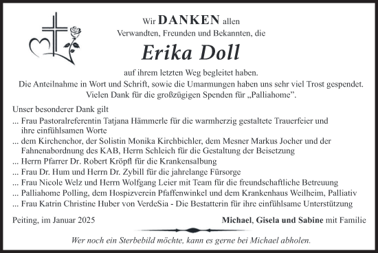 Traueranzeige von Erika Doll von merkurtz