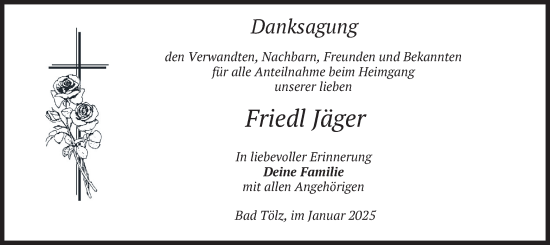 Traueranzeige von Friedl Jäger von merkurtz