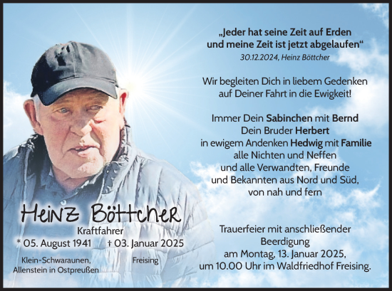 Traueranzeige von Heinz Böttcher von merkurtz