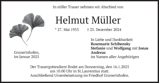 Traueranzeige von Helmut Müller von merkurtz
