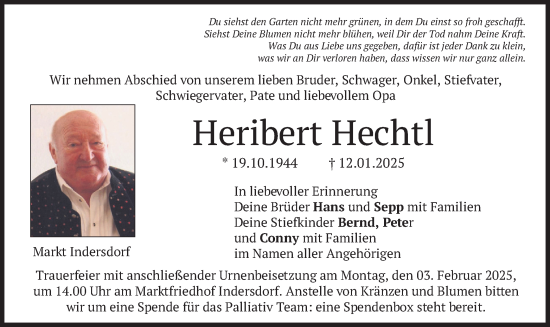 Traueranzeige von Heribert Hechtl von merkurtz