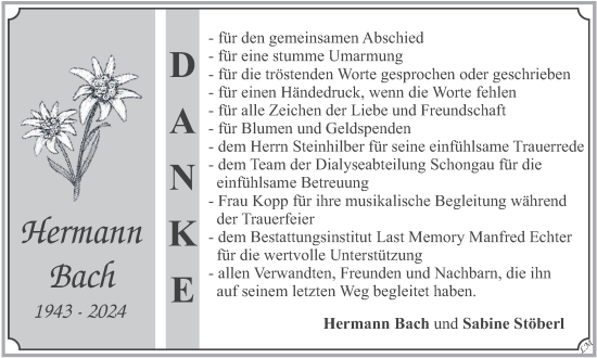 Traueranzeige von Hermann Bach von merkurtz