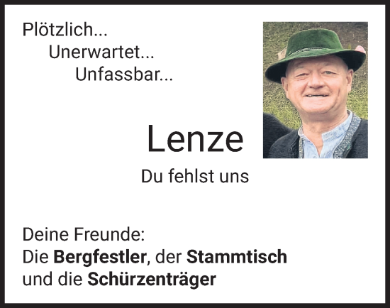 Traueranzeige von Lenze  von merkurtz