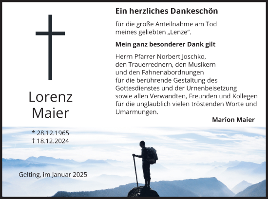 Traueranzeige von Lorenz Maier von merkurtz
