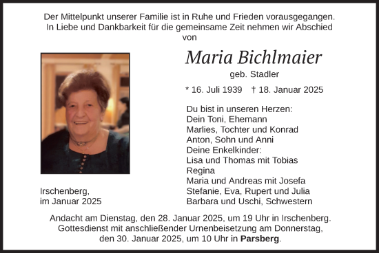 Traueranzeige von Maria Bichlmaier von merkurtz