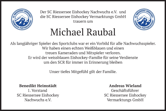 Traueranzeige von Michael Raubal von merkurtz