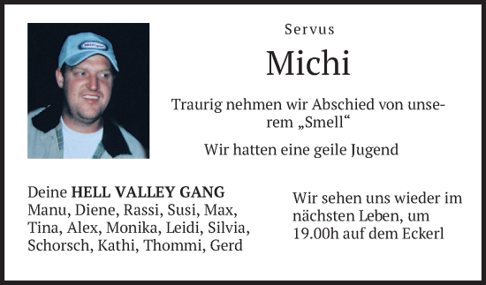 Traueranzeige von Michi  von merkurtz