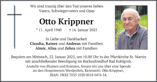 Traueranzeige von Otto Krippner von merkurtz