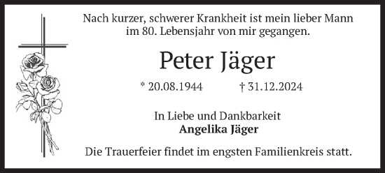 Traueranzeige von Peter Jäger von merkurtz