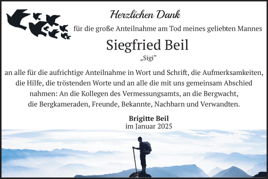 Traueranzeige von Siegfried Beil von merkurtz