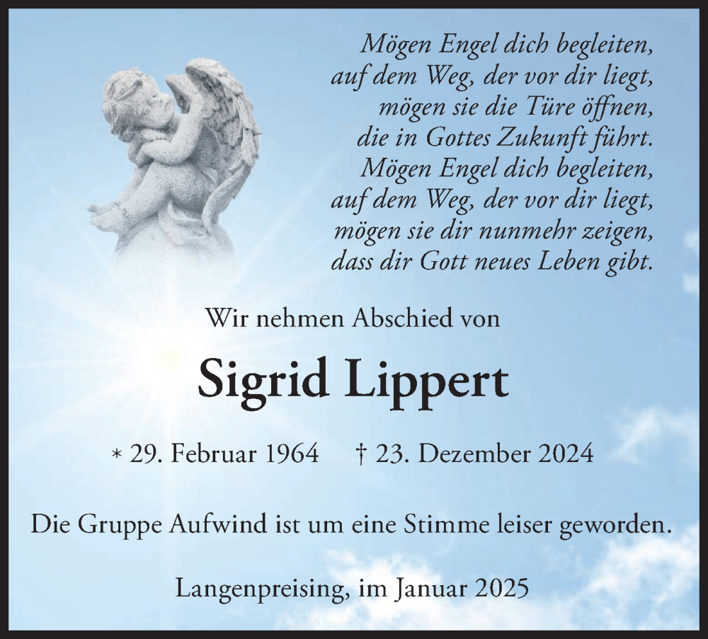  Traueranzeige für Sigrid Lippert vom 18.01.2025 aus merkurtz