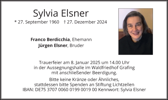 Traueranzeige von Sylvia Elsner von merkurtz