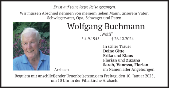 Traueranzeige von Wolfgang Buchmann von merkurtz