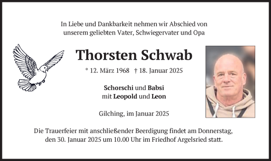Traueranzeige von Thorsten Schwab von merkurtz